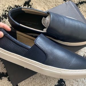 Leather slip ons